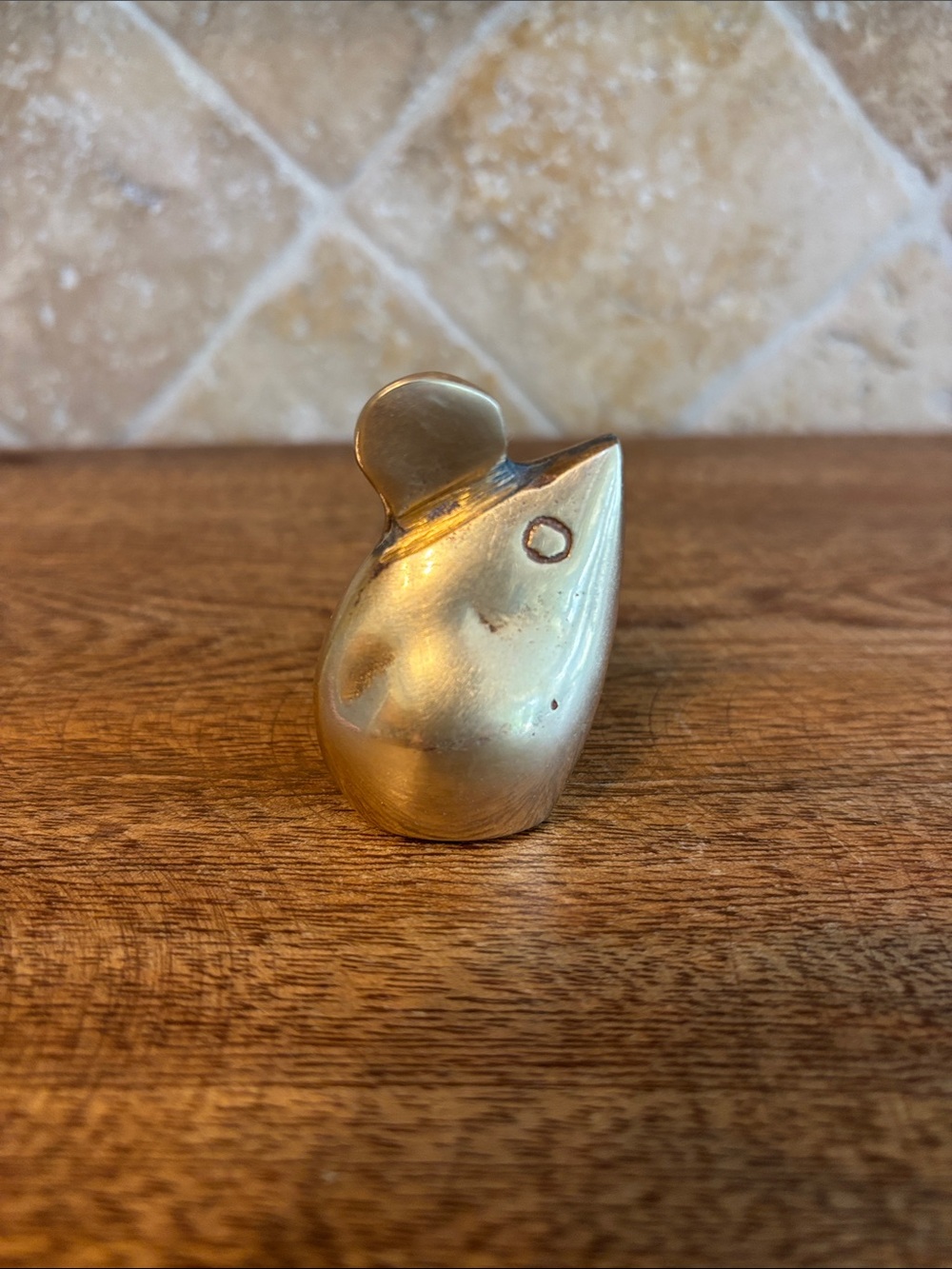 Vintage brass mouse, mouse figurine, brass paperweight
